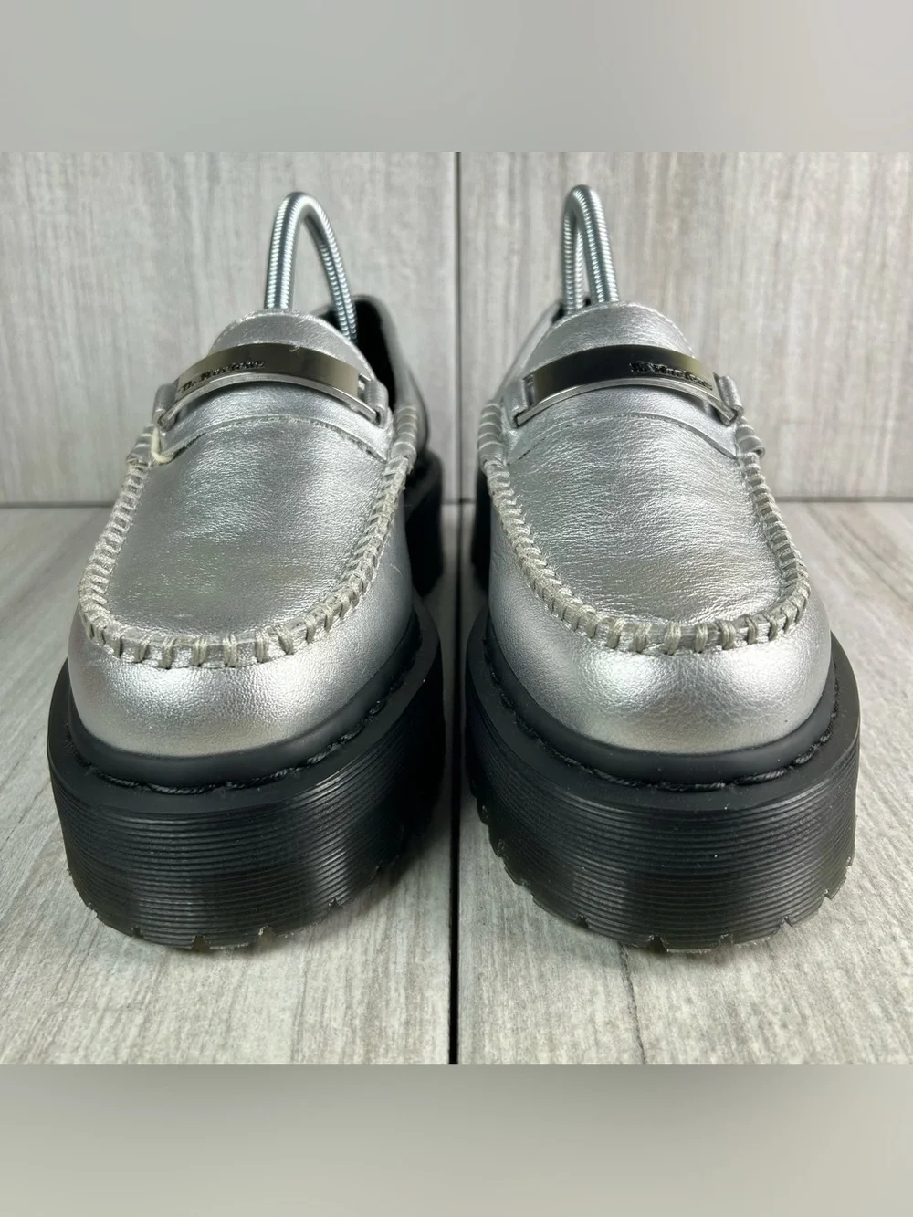 NEW Dr. Martens Docs Penton II Quad Platform  Loafer Shoe Silver Women’s Size 7